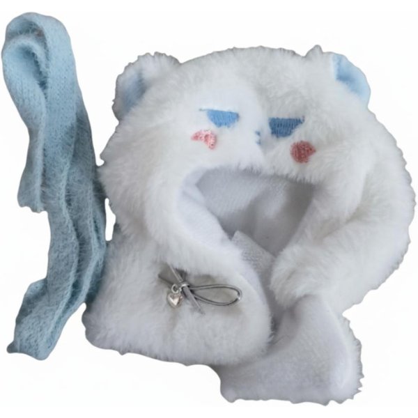 Pluszowy PłAszcz 10Cm Ubranka Dla Lalki BawełNiane Zestaw Ubranek Dla Lalki Uroczy 20Cm Ubranko Dla Lalki Przebranie Niebieski Zestaw Ubranek Dla Lalki Prezent Dla Dzieci White-image