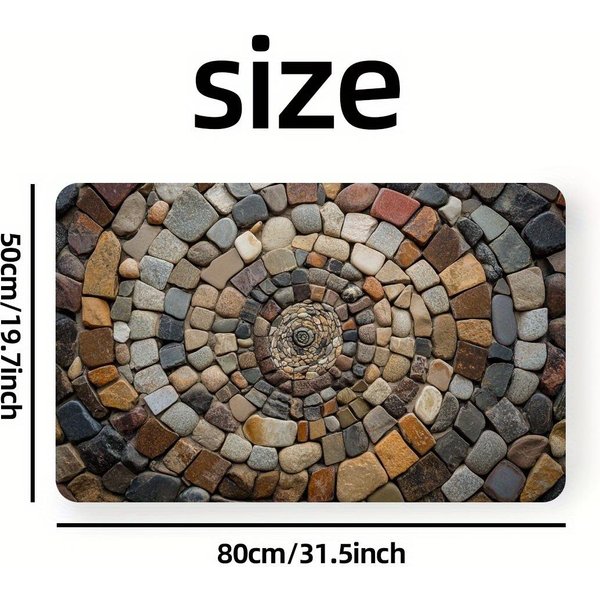 Alfombrilla De Piso De Barro DiatóMico Alfombrilla Absorbente De Humedad Para Piso De BañO Felpudo Para Puerta De BañO Felpudo Antideslizante Para Puerta Principal De Piedra 40 * 60Cm Gray-image
