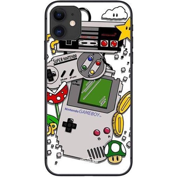 Coque De TéLéPhone - Maniacase - Iphone 11 - Souple - Silicone - Consoles Nintendo Vintage Negro-image