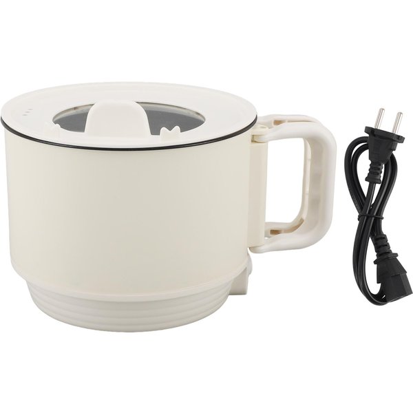 Olla EléCtrica 1.8L 600W 2 Niveles PortáTil Antiadherente Mini Cocedor Multifuncional Con Asa Para L(For 6.5-9Kg) White-image