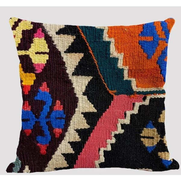 Vintage Poszewka Na Poduszkę Kilim Boho Etniczna Geometryczna Poszewka Na Poduszkę Do Rzucania Brzoskwiniowa SkóRa Dekoracyjna Poduszka Na Sofę Salon WystróJ Domu 45X45Cm Red-image