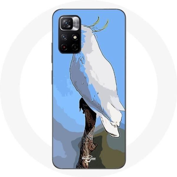 Funda - Maniacase - Redmi Note 11 5G - Cacatuas Loros - Flexible - Blanca Blanco-image