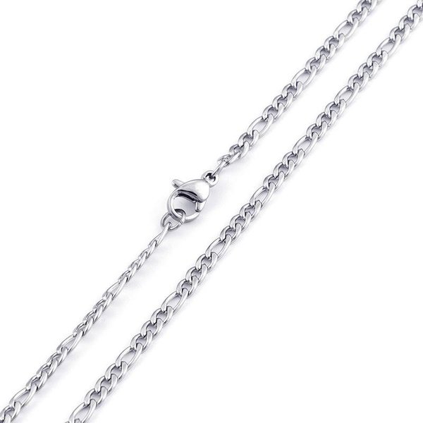 Collar Hip-Hop Para Hombre De Acero Titanio Chapado En Oro De 18K De Estilo Urbano Moderno White-image