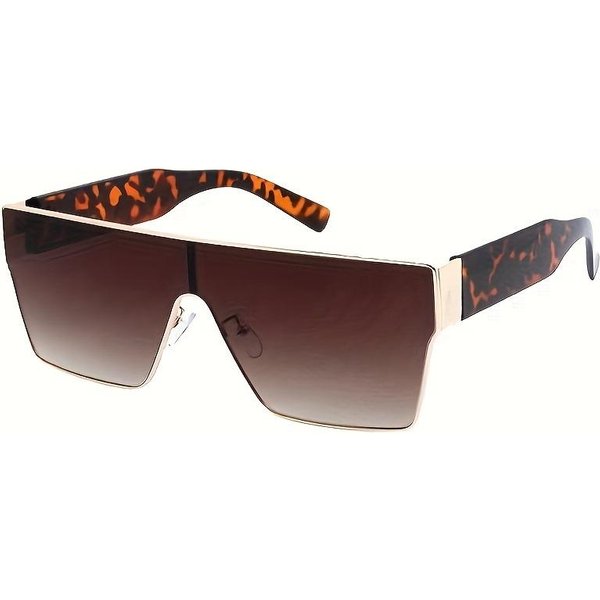 Retro Kwadratowe Okulary PrzeciwsłOneczne Luksusowa Marka Projektanta Dla MężCzyzn Kobiet Unisex JednoczęśCiowa Dekoracja Okulary PrzeciwsłOneczne PodróżNe Ochrona UV Black-image