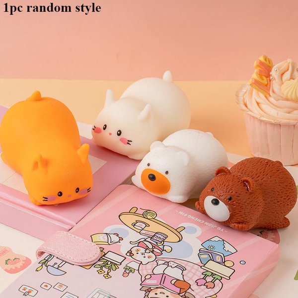 Lindo Oso De SimulacióN Squishy Juguete AntiestréS Gato Kawaii Rebote Lento Alivio Del EstréS Juguete Sensorial Para Apretar Para Adultos NiñOs Regalos Festivos Orange-image