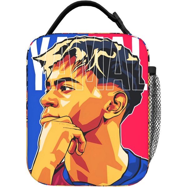 Lamine Y-Yamal NúMero De FúTbol 19 Bolsa De Almuerzo Aislada Bolsa Refrigeradora Reutilizable, Contenedor De Comida Bolsa Tote De Alta Capacidad Fiambrera Picnic One Size Blue-image