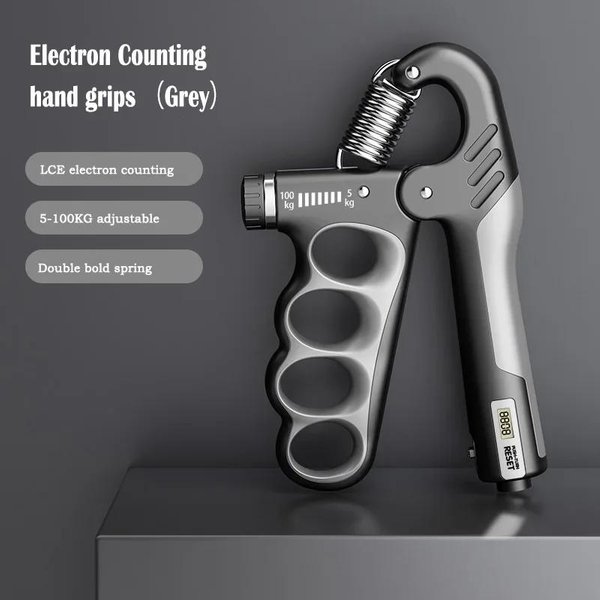Entrenador De Fuerza De Agarre De Conteo ElectróNico Ajustable 5-100Kg Extensor De MuñEca Fortalecedor De Agarre De Mano ConstruccióN Muscular RecuperacióN De Lesiones-image