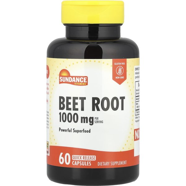 Sundance Vitamins, Beet Root, 1,000 Mg, 60 Rapid-Release Capsules (500 Mg Per Capsule)-image