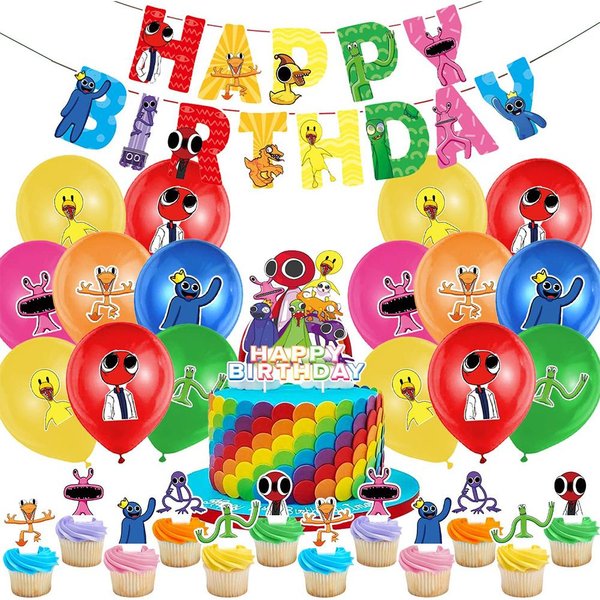 Las Decoraciones De CumpleañOs De Rainbow Friend Incluyen Pancartas Y Globos Para Decorar Pasteles Para NiñOs-image