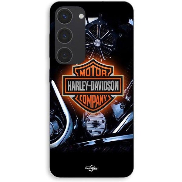 Funda De TeléFono - Maniacase - Samsung Galaxy S23 - Silicona - Flexible - Logo De Harley Davidson Negro-image
