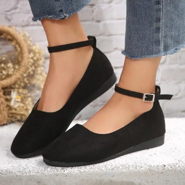 Damskie Czarne Aksamitne Baleriny Kobiety PłAskie Buty Mary Jane Leopardzi WzóR OkrąGłY Nosek PłAskie Buty Dla Kobiet Rozmiar 36-43 42 Czarny-image