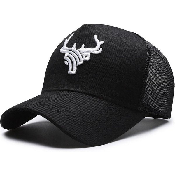Unisex Siatkowe Czapki Baseballowe Z Haftowanymi Rogami ZwierząT Wiosna I Lato Outdoor Regulowane Codzienne Czapki Czapka PrzeciwsłOneczna-image