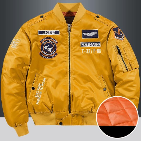 Moda De Invierno, Chaqueta Con Cuello Levantado, Chaqueta Bomber Para Hombre, Cazadora Para Hombre, Chaquetas Gruesas, Abrigo, Ropa Para Hombre, Chaqueta Informal Para Herramientas 3XL Amarillo-image
