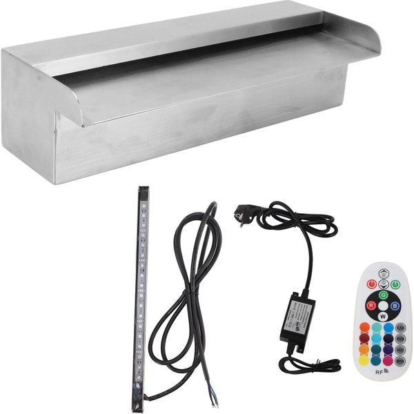 Cascada De Piscina Acero Inoxidable Rosca G1 Fuente De Piscina Con Tira De Luz LED Para Piscina-image