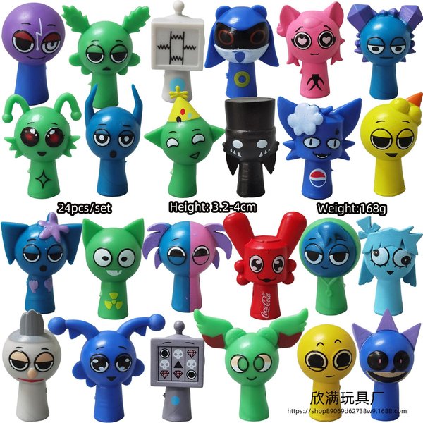 Mini Sprunki Figurka Zabawka KreskóWka Film Sprunki Wenda Model Lalka Figurki Prezent Dla FanóW Black-image