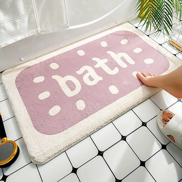 Alfombrilla De Suelo Para BañO Alfombrilla Absorbente Antideslizante Para BañO Felpudo Para Puerta De Dormitorio Felpudo Para Puerta Alfombrilla Para Inodoro De BañO Alfombra Para Entrada 40 * 60Cm Imitation Cashmere-image