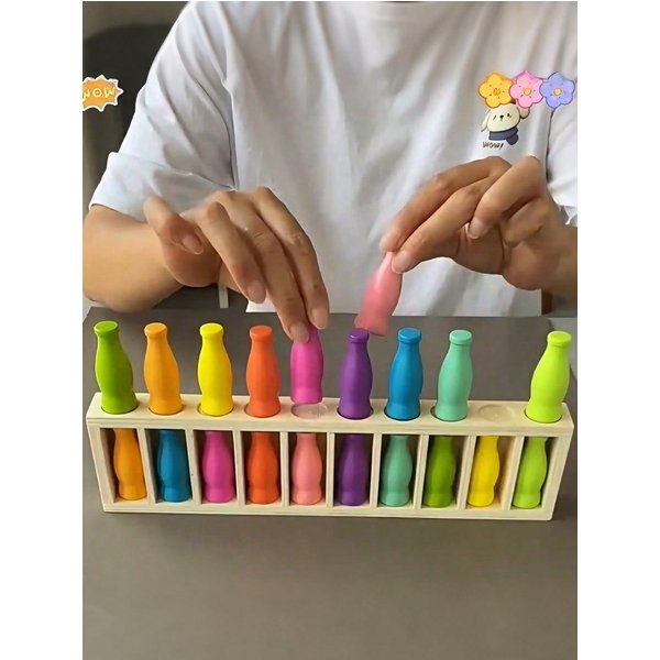 Juego De Emparejar Botellas De Colores Mini, Divertido DesafíO De Adivinar Botellas, Regalo Ideal Incluye Botellas De Colores Y Caja, 21Pcs/1Set Varios Colores-image