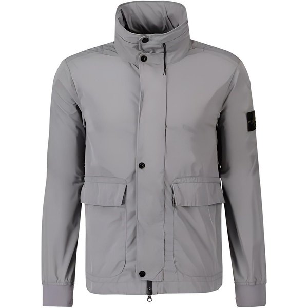 Stone Island Jednolity Kolor Kurtka Zapinana Na Zamek StóJka DłUgi RęKaw MęSkie Kurtki Szary 801541626-V0092 XL-image