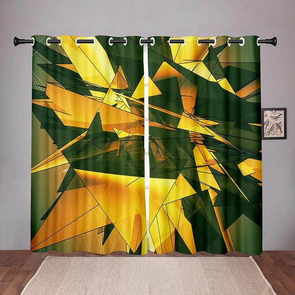 Powierzchnia ChłOdząCa ZasłOna Okienna Blackout Do Sypialni Salonu ŁAzienki Kuchni Drzwi Hol Dom Hak Wysokie Zacienienie RóżNe Wzory W55 X H120Cm X 2&Grommet Top Orange-image