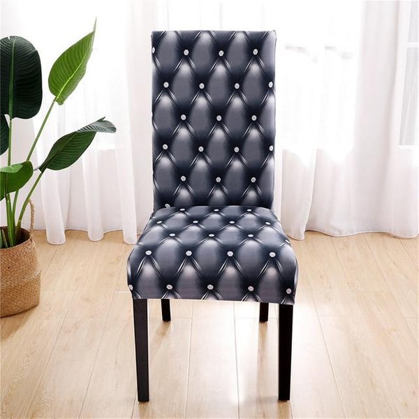 Funda Para Silla De ImpresióN Spandex Moderna Removible Anti-Suciedad Funda Para Asiento De Cocina EláStica Fundas Para Silla Para Banquete Comedor 1Piece Gray-image