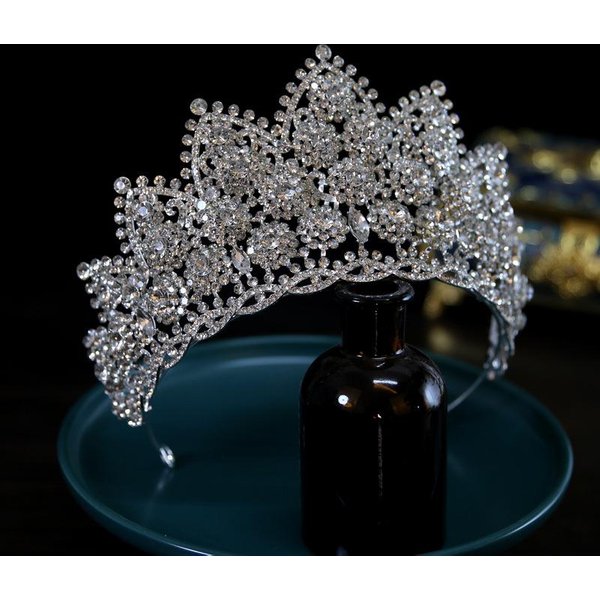 Estilo Europeo Nueva Corona De Novia De Lujo Y Elegante Tocado Corona De Industria Pesada Tiara Accesorios Para El Cabello Accesorios Principales De Boda-image