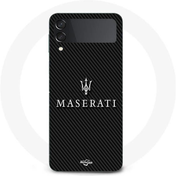 Funda - Maniacase - Samsung Galaxy Z Flip4 - Maserati - Fondo De Carbono - Silicona Negra Negro-image