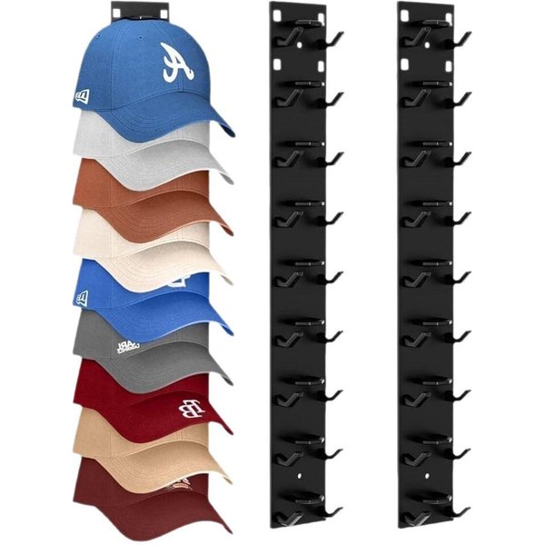 Organizer Na Czapki Na Czapki Baseballowe Wieszak Na Kapelusze Na śCianę ŚCienny Samoprzylepny Wieszak Na Czapki Uchwyt Na Kapelusze Wieszak Utrzymuje Czapkę Czapka Baseballowa Organizer Do Przechowywania 1PC Czarny-image