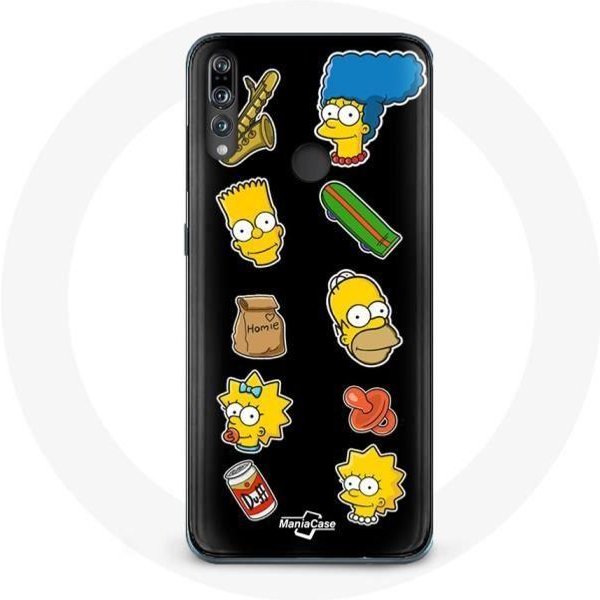 Funda - Los Simpson - P30 Lite - Flexible - Negra - Pegatinas Negro-image