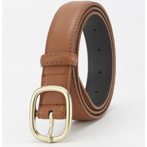 CinturóN De Cuero Genuino Para Mujer CinturóN De Piel De Vaca DecoracióN VersáTil Para Mujer Casual De Negocios CinturóN De Moda Simple Gama Alta Black-image