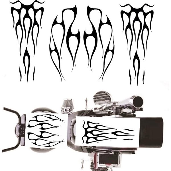 CalcomaníAs Para Guardabarros Y Tanque De Gasolina Con Llama De Motocicleta, Pegatina De Vinilo, DecoracióN DIY-image