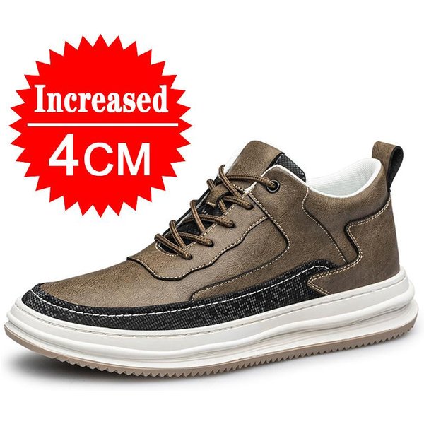 Trampki MęSkie Buty PodwyżSzająCe Buty ZwięKszająCe Wzrost Dla MężCzyzn WkłAdki 6 8 10Cm Codzienne Prawdziwa SkóRa Sportowe Buty PodwyżSzająCe 39 Red-image