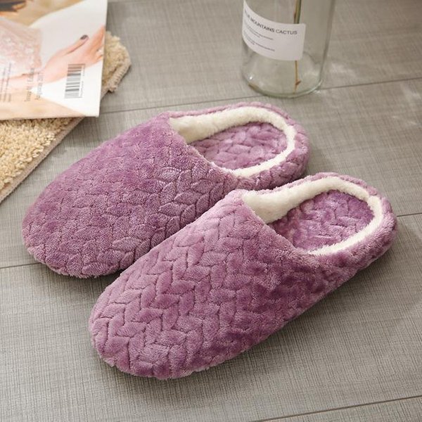 Pantuflas Planas CáLidas De Felpa Para El Hogar, Pantuflas De Invierno Para Mujer, Pantuflas De AlgodóN Ligeras, Suaves Y CóModas, Zapatos CáLidos De Felpa Y Chinese 41 Lavanda-image