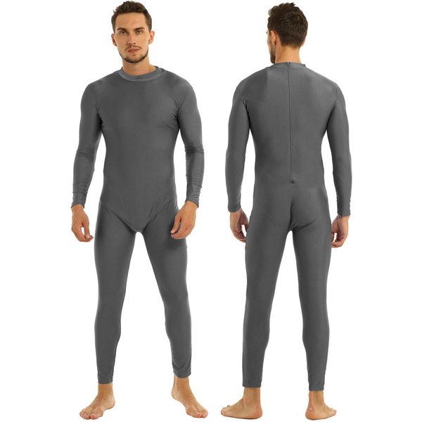 MęSkie JednoczęśCiowe Body Z Golfem, Spandexem, DłUgim RęKawem Unitard Trykot Dancewear Medium-image