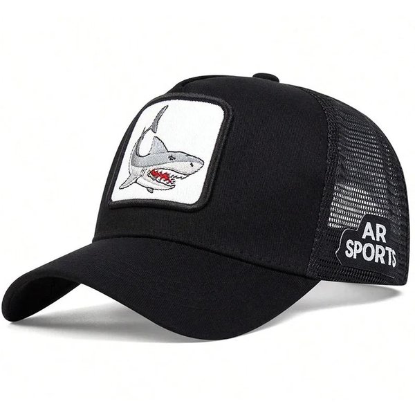 Czapki Baseballowe Z Haftem Shark Patch Unisex Wiosna Lato Outdoor Regulowane Czapki Casualowe Czapka Taty Czapka PrzeciwsłOneczna-image