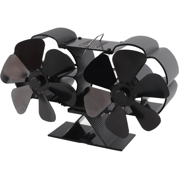 Ventilador De Chimenea Funcionamiento Silencioso 180 220CFM 1400Rpm AleacióN De Aluminio 6 Palas Alimentado Por Calor Ventilador Para Estufa De LeñA No Thermometer-image