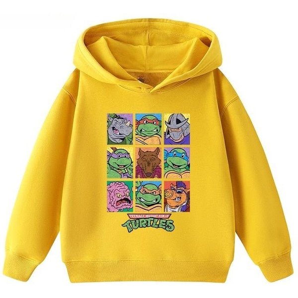Wojownicze ŻółWie Ninja Anime DziecięCa Bluza Z Kapturem Na Jesień I Zimę, CiepłA Bluza Z Kapturem, Wygodna I MięKka GóRa 150 Orange-image