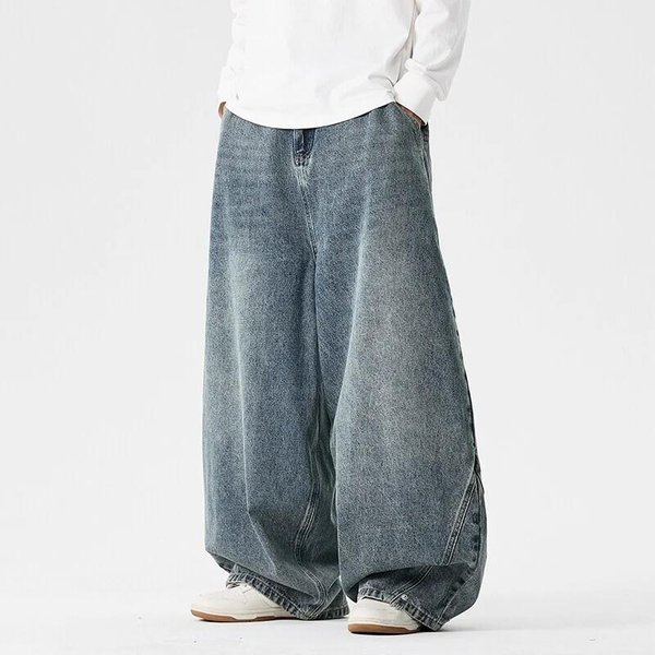 Wiosna MęSkie Streetwear DżInsowe Spodnie MęSkie Harajuku Spodnie Jeansowe Baggy Spodnie MęSkie Y2K Moda Punk Casual Wysoki Stan Szerokie Nogawki 4XL-image