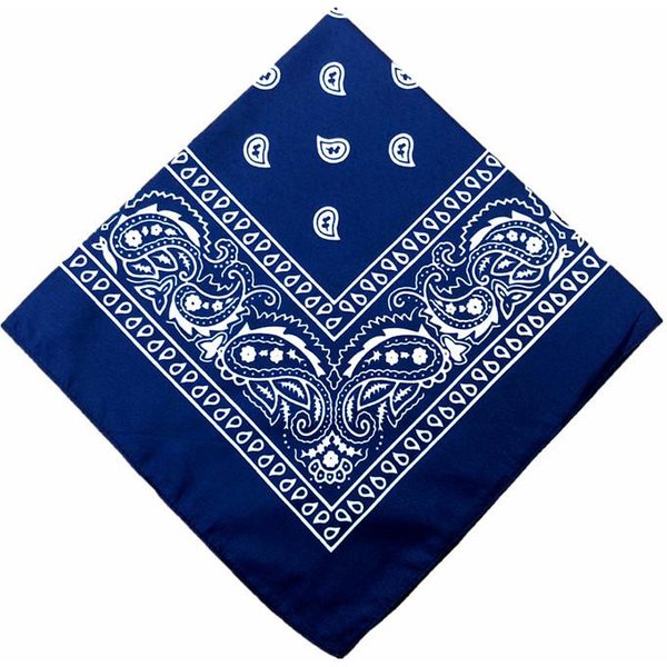 PañUelo Cuadrado De AlgodóN Hip Hop De Moda 54Cm*54Cm Negro Rojo Paisley Cinta Para La Cabeza Estampada Para Mujeres/Hombres/NiñOs/NiñAs Blue-image