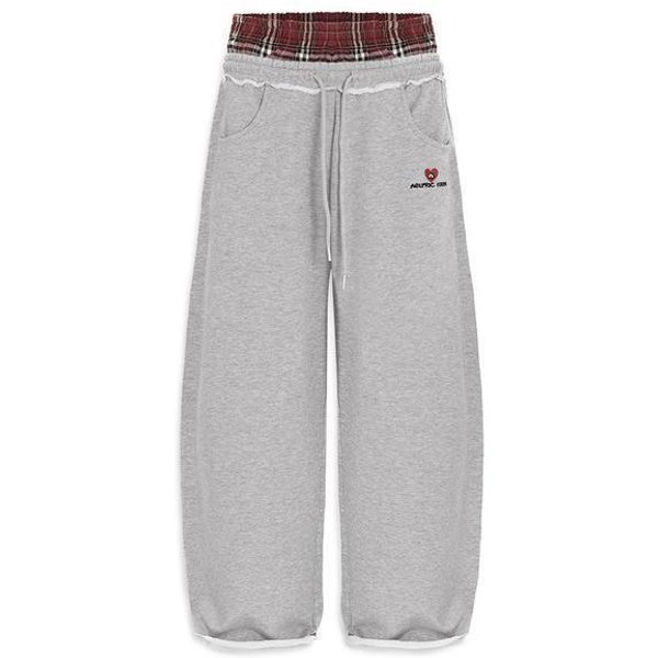 Unisex LuźNe Spodnie Dresowe W Paski Z Haftem I PodwóJnym Pasem - 2025 Casual Streetwear XL Gray-image