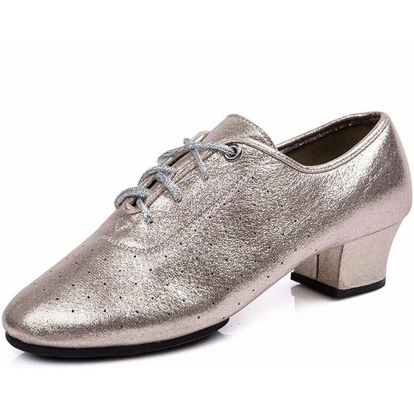 Buty Do TańCa LatynoamerykańSkiego Damskie Buty Do Flamenco SkóRzane Obcasy MięKka Podeszwa Nowoczesne Salsa Taniec Towarzyski Buty Damskie Jazz Tango Buty Do TańCa 40 Gray-image