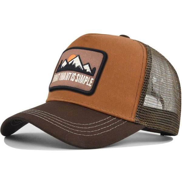 Gorra De Malla Transpirable Bordada Para Hombres Y Mujeres, Gorra De BéIsbol Con Visera, Sombrero Para El Sol Para Deportes Al Aire Libre, Ciclismo, Viajes, Gorra De Padre Brown-image