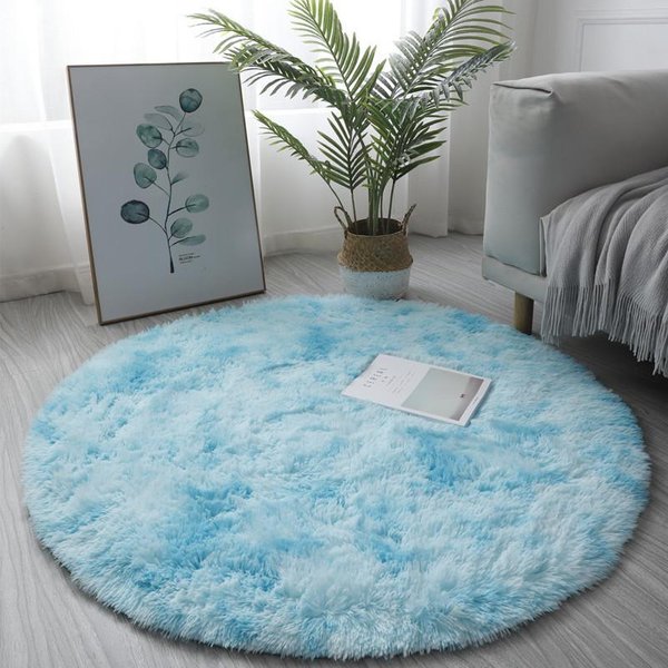 Alfombra Redonda De Felpa SúPer Suave, Alfombra Blanca Esponjosa Para Sala De Estar, DecoracióN Del Hogar, Dormitorio, HabitacióN Infantil, SalóN, Alfombra De Pelo Grueso 100X100Cm-image