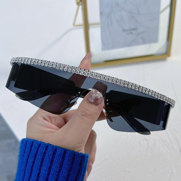 Gafas De Sol De DiseñAdor De Marca De Lujo Con Diamantes ProteccióN UV400 Moda Vintage Deportivas Para Mujeres Hombres Tendencia Gafas Sin Montura As The Picture-image
