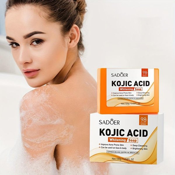 JabóN Blanqueador Arbutin De áCido KóJico, JabóN Hecho A Mano, JabóN De Ducha, JabóN De Limpieza Corporal 100G Beige-image