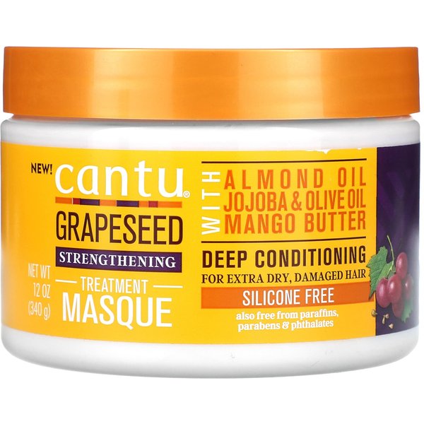 Cantu, Mascarilla De Tratamiento Fortificante De Semilla De Uva, 340 G (12 Onzas) Yellow-image