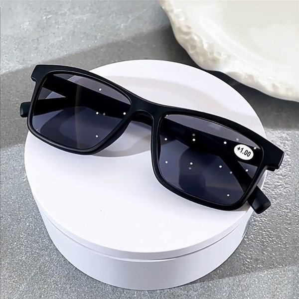Gafas De Lectura Cuadradas Para Hombre Con ProteccióN UV Gafas De Sol De Lectura Para Presbicia Para Hombre Mayor Con DioptríAs +1.0 +1.5 +2.0 +2.5 +3.0 1.5 Negro-image