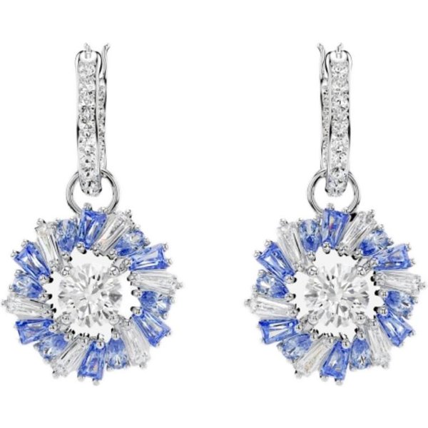 Colgante Flor Swarovski Circonita CúBica Chapado En Rodio Pendientes De Cristal De ImitacióN Pendientes Para Mujer Azules 5680016 Box (Random Color) White-image