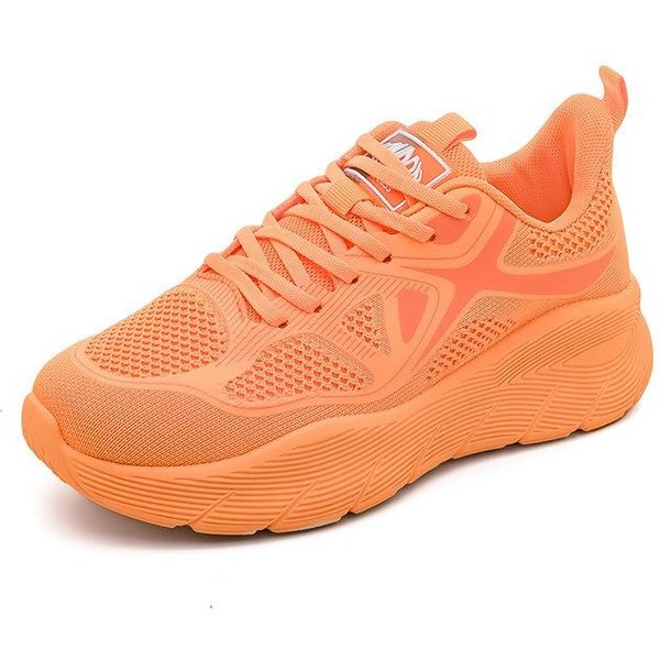 Damskie Casualowe Buty Sportowe OddychająCe Lekkie Sneakersy AntypośLizgowe PłAskie Buty Outdoor Do Biegania I Chodzenia Damskie Buty Wulkanizowane 37 PomarańCzowy-image