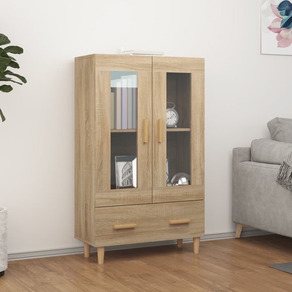Vidaxl Armario Alto, Roble Sonoma 70X31X115 Cm, Material Derivado De La Madera-image