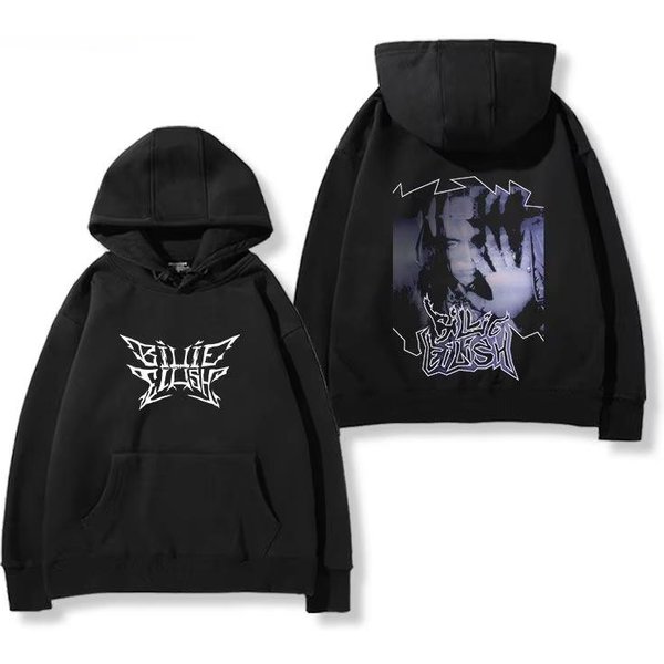 2026 Nowa Bluza Z Kapturem Billie Eilish Dla MężCzyzn I Kobiet Polarowa AmerykańSka Codzienna MięKka BawełNiana Bluza Z Kapturem LuźNa Przytulna I Wszechstronna L Black-image